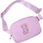 Gitus Gifts for 8 9 10 11 12 Year Old Girls Belt Bag Fanny Pack Crossbody Bags with Initial Letter Patch Cute Stuff Birthday Gifts for Teen Girls Women Personalized Trend Stuff (Lavender-B)