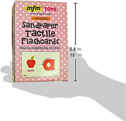 MFM Toys Sandpaper Alphabets Letters Numerals Flashcards Tactile - Early Learning Aid (Uppercase, Lowercase Combo)
