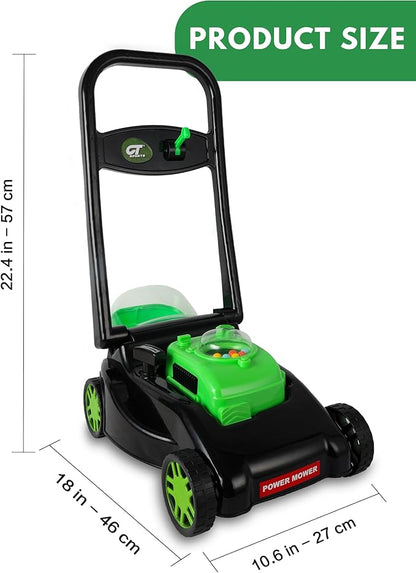 Kids Lawn Mower with Realistic Grass-Cutting Action and Sounds – No Batteries Required | Fun Outdoor Push Toy, Birthday Gift & Halloween Present for 3, 4, 5, 6, 7, 8 Year Old Boys and Girls (Black)