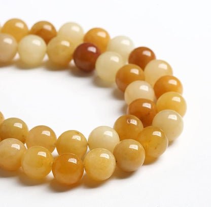 4MM 86PCS Natural Stone Yellow Jade Loose Beads for Jewelry Making DIY Bracelet 1 Strand