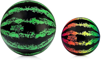 Watermelon Ball Pool Toys for Adults and Family - 2 Pack of 6 1/2" & 9" Kids, Teens, Everyone Swimming Games, Water Football, Tag, Diving Beach Play Fun Accessories