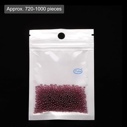 Iridescent Glass Tiny Bubble Beads, 0.4-3mm 10g No Hole Micro Mini Round Korean Purple Water Droplets Beads - Applications: for Resin Filler, Nail Art, Dollhouse Bath Tub