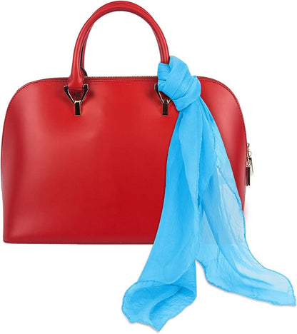 Boao 6 Pieces Chiffon Scarf 1950s Square Neck Head Scarfs Vintage Soft Polyester for Women Lady