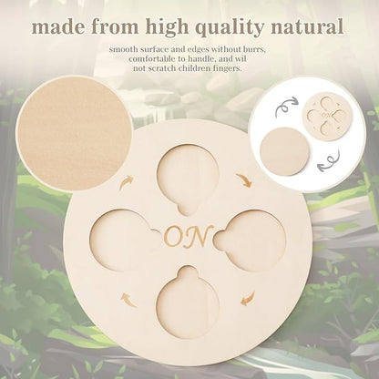 Wooden Life Cycle Tray for Kids - Frogs, Butterflies, Chickens, 40 Pieces - Preschool Learning Activities Puzzle Board, Toddlers Education Kit, Classroom Toys for Boys and Girls