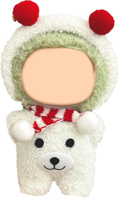 17CM Doll Clothes Set White Hood + White Bear Jumpsuit, Fashion Cute Dress-Up Clothes for Doll Accessories Outfit(No Doll Included)(LBB Clothes 2)