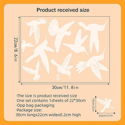 Bird Window Clings Static Cling Window Decals, 1PCS Anti Collision Bird Deterrent Rainbow Stickers, Reusable, Rainbow Non-Adhesive Prismatic Decorative Home Decor