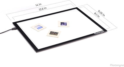 Photomyne A4 Slide Viewer | Light Pad Backlight | Negative Viewer | Film Negatives & Old Slides Scanning Light Box | Hands-Free Ultra-Thin Ultimate Brightness (Includes USB Adapter) - Black
