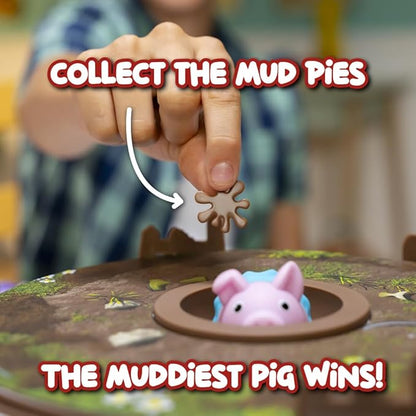 PlayMonster Pigs on Trampolines Board Games – Multi-Player, Preschool Toys, Hand-Eye-Coordination Game, The Muddiest Pig Wins, Ages 6+
