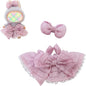 Clothes for Dolls Accessories (No Doll), Kawaii Skirt Outfit Set 2 Pieces for 15cm 17cm Doll Suit, Stylish Dress Up Bowknot Doll Clothing Set Replacement Purple