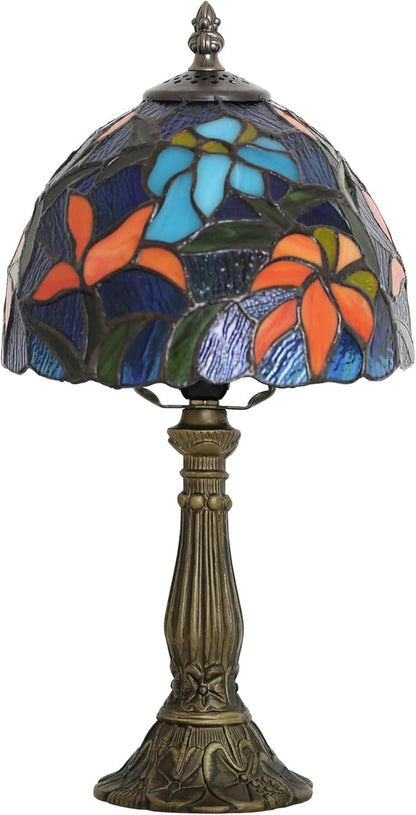 Tiffany Table lamp Suitable for use as a Bedside lamp in The Bedroom or a Night Light in The Living Room It is a Stained Glass lamp 8-inch Small Vintage lamp and is Suitable for Home Office use
