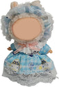 Doll Outfit Clothes Set for 17cm Dolls, Premium Fashion Princess Dress Jumpsuit for Dolls Accessories (NO Doll) (Blue Head Flower and Dress)