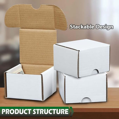 GRAND ORANGE 50 Pack 200 Count Trading Card Storage Boxes Corrugated Paper Cardboard Organizer for Sports Gaming Cards Trading Paper Boxes