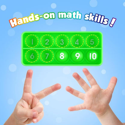 Aizweb Ten-Frame Math Manipulative for Elementary,Counting Number Math Games, Montessori Educational Toy for Kindergarten Classroom Kids 3 4 5 Year Old (Upgraded Version for 20 Task Cards)