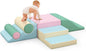 Betterhood Toddler Climbing Toys Indoor, 2 PCS Climb and Crawl Activity Playset for Toddlers 20" L x 20" W x 10" H, Colorful Climbing Blocks Structure for Indoor Active Play Blue/Green
