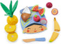 Tender Leaf Toys - Tropical Fruit Chopping Board - Wooden Play Food Set with 6 Choppable Fruits, Wood Knife and Illustrated Board - Improves Fine Motor Skills - Age 2+
