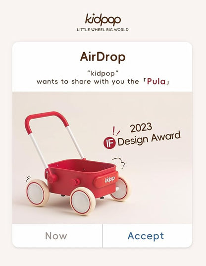 Kidpop PULA 2-in-1 Push and Pull-Along Wagon, Baby Push Walker for First Learner from 7 Month to 4 Year, One Year Birthday Gifts, Sturdy and Safe, Indoors and Outdoors (White)
