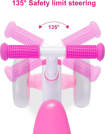 Baby Balance Bike 1 Year Old, Toddler Bike for One Year Old Girl Birthday Gift, 1-3 Years Toddler First Bike with No Pedal & Silence Wheels, Ride on Toy Gifts for 1 Year Old Girl