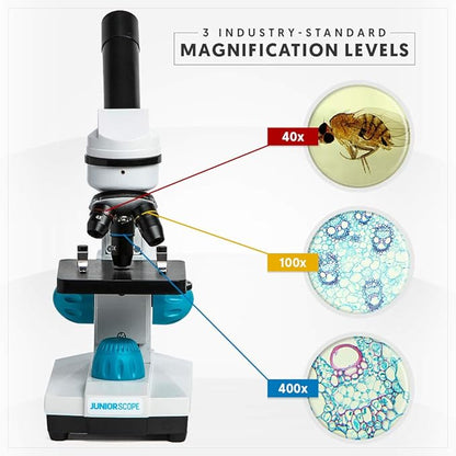 Omano Juniorscope Microscope for Kids – Microscope Kit for Kids 8+ for Science Microscope Experiments – Kids Microscope Kit That Encourage STEM Exploration – Beginner Microscope for Kids 8 and Up.