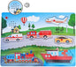 Wooden Transportation Sound Peg Puzzles for Toddlers, Wooden Pegged Puzzle with Sound Effect for Toddlers and Preschoolers, Educational Learning Toy Gift