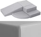 4-Piece PU Leather Baby Foam Climbing Blocks for Toddlers - Soft Play Climbing Toys for Toddlers - Foam Climbing Set for Crawling and Sliding Indoor (Gray)