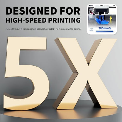 AMOLEN TPU 3D Printer Filament, Transparent Multicolor Rainbow TPU 1.75mm, Color Change Flexible Soft TPU 3D Printing Filament Supports High Speed, 1kg Spool(2.2lbs)