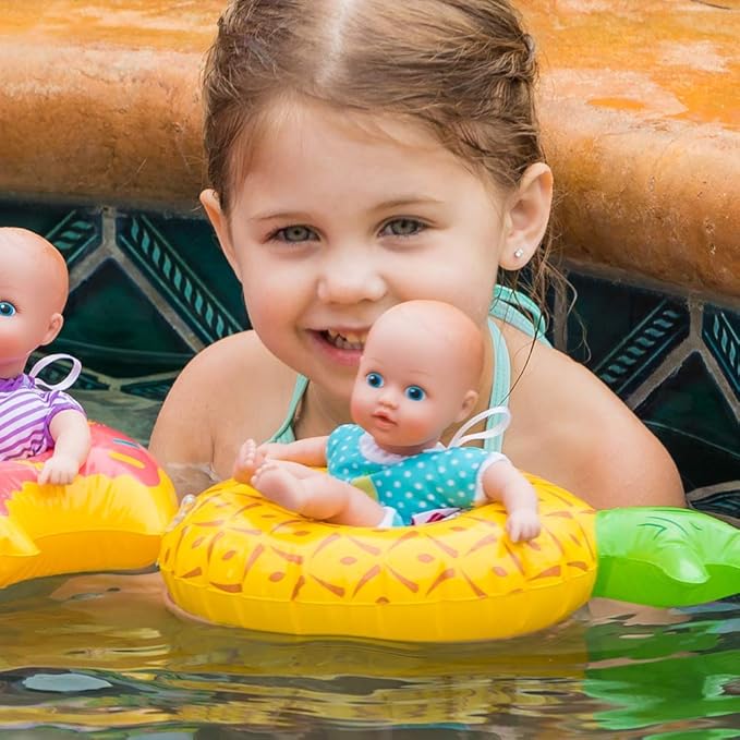 Adora Splash Time Babies Collection, 8.5” Baby Doll w/ Sweet Baby Smell, Made in Premium QuickDri Vinyl & Machine Washable, Includes Clothes & Accessories, Birthday Gift For Ages 3+ - Sweet Pineapple