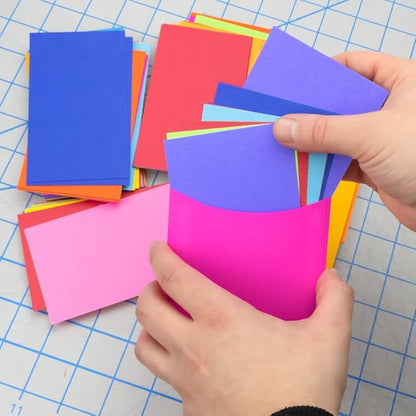 Hygloss 100 Library Card Pockets 3.5x5 Inch - Non-Adhesive Pocket Envelopes - 10 Assorted Colors - Classroom Envelope Pockets - Ideal for Organizing - Colorful Small Library Book Pocket
