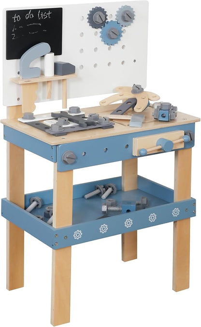 Wooden Tool Bench Toys for Kids Toddlers,Construction Workshop Tool Bench Toys, 51 Pieces Tool Playset with Play Tools Set for Girls & Boys Toddlers 3+