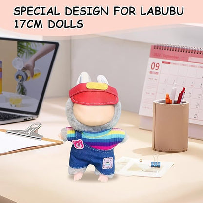 5 Complete Style Clothes Sets for 17cm Dolls - Hat & Overalls Dress Up Outfit for 17cm 15cm Dolls,Designer Outfits Bundle with Luxury/Cute/Sporty Themes, Gift for Doll Lovers (Trendy, 17cm/15cm)