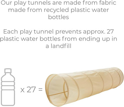 3 Sprouts Kids Play Tunnel - Pop Up Collapsible Tunnels with Recycled Fabric - Fun Crawling Tunnel for Toddler, Baby, Children to Crawl Through, Gross Motor Toy for Indoor Play - Terrazzo Clay