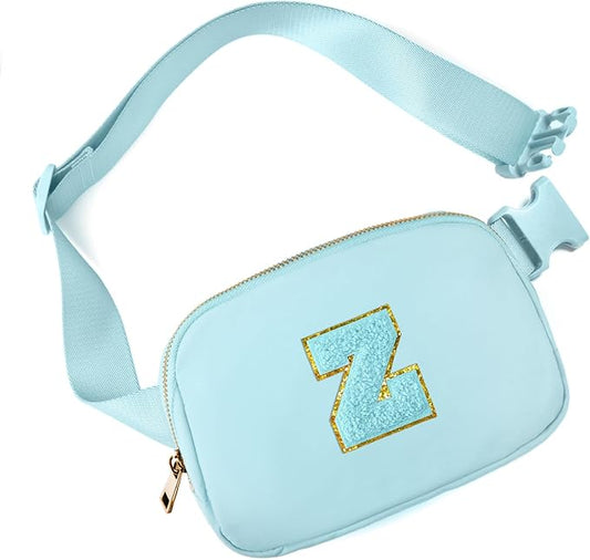 Gitus Gifts for 8 9 10 11 12 Year Old Girls Belt Bag Fanny Pack Crossbody Bags with Initial Letter Patch Cute Stuff Birthday Gifts for Teen Girls Women Personalized Trend Stuff (Icing Blue-Z)