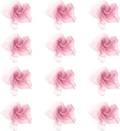 Larcele 12 Pieces Juggling Dance Scarf for Performance Prop Accessory 24 x 24 inches WDSJ-02