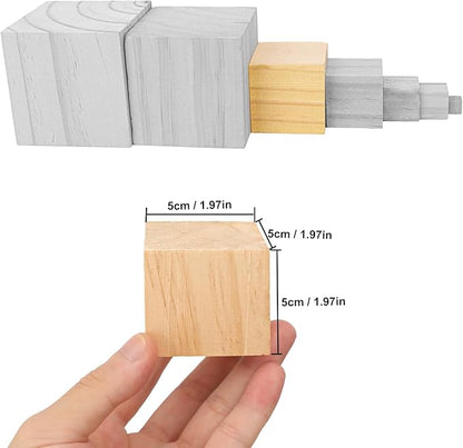 52 PCS Premium 2 Inch Wooden Cubes, Natural Pine Wood Cubes for Crafts, Wood Blocks Ready for Artistic DIY Projects-Unleash Creativity with Blank Wood Blocks