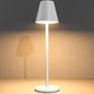 Modern LED Cordless Table Lamp, 4000mAh Rechargeable Battery, 3 Level Brightness Night Light, Metal Shell, Minimalist Design, for Couples Dinner/Coffee Table/Restaurant/Bedroom, White