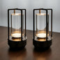 Klarako Crystal Lantern Lamp – Modern Cordless Rechargeable Bedside & Outdoor Light, Portable Wireless Lamp – Dimmable Touch Control – Luxury Living Room & Hotel-Style Lighting (Black, 2-Pack)