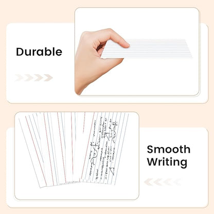 300 Count Index Cards 3x5 Inch - 180gsm Heavyweight Color Flash Card (50 Sheets Each), Durable & Portable Note Taking for Students, Teachers, Study Flashcards for Office Home School