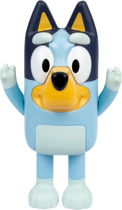 Bluey Hide & Seek Game, Hide The Figure and Press her Nose to Start The Built-in Timer, Talks and Giggles to Help Kids find her, When Found, Kids can Dance to Theme Song