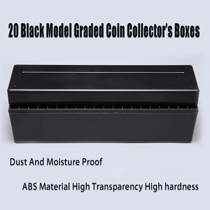 MUDOR Coin Slab Storage Box, Holder Case Slot Compatible with 20 Slab PCCB PCGS, Olny Box,Plastic Case for Collectors