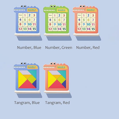 Dementia Activities for Seniors, Slide Number Puzzle Travel Game Gifts for Dementia Patients (Number, Blue) 99-5