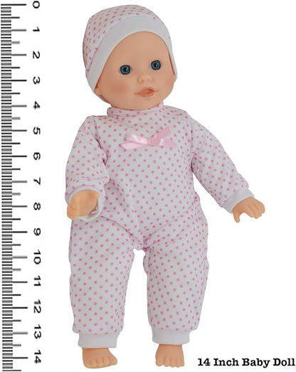 14 inch Soft Body Caucasian Baby Doll - Newborn Dolls for Girls with Doll Pacifier