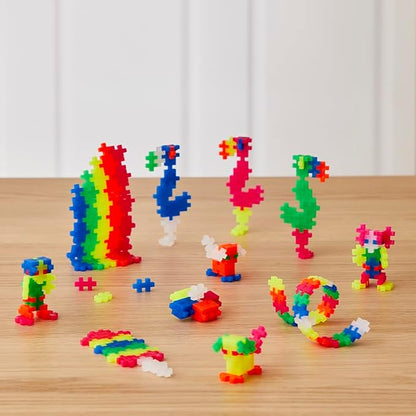Plus-Plus - 2,400 Pieces in Storage Tub - Basic, Neon & Glitter Mix w/ 2 Baseplates - Construction Building Stem/Steam Toy, Kids Mini Puzzle Blocks
