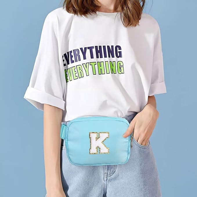YOOLIFE Gifts for Girls - 5-16 Year Olds, Preppy Teen Girl Gifts, Blue Initial Crossbody Bag