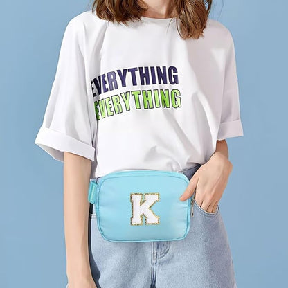YOOLIFE Birthday Gifts for 4 5 6 7 8 9 10 11 12 13 14 Year Old Girls - Initial Fanny Pack Belt Bag Purse for Girls Teens Daughter Sister Niece, Personalized Trendy Stuff for Teen Girl Kids | Blue F