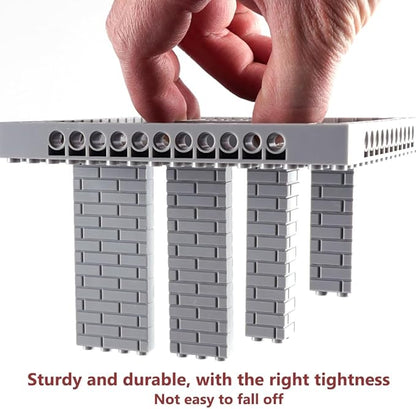 Classic Wall Bricks Bulk Accessories: 340 PCS Masonry Profile Building Block Parts and Pieces Sets(Light Gray)