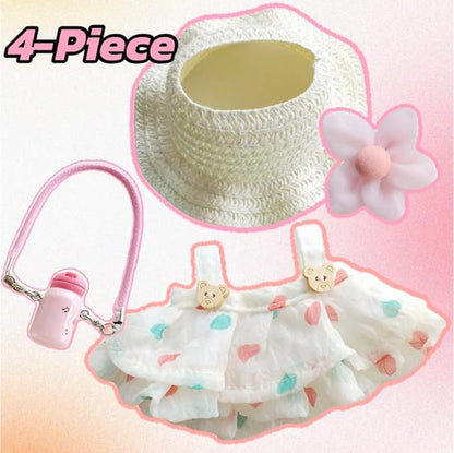 15cm & 17cm Doll Clothes Outfits Set - Premium Dress Up Bundle with Exquisite Accessories | Soft Fabric Fashion Doll Costume for 15-17cm Dolls (White Skirt-4)