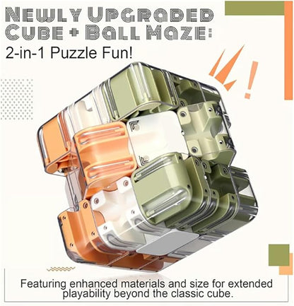 Large Labyrinth 3D Puzzle Maze Cube - Engaging Brain Teaser Toy, High Difficulty Puzzle, 3D Magic Cube Maze Ball Puzzles - Spatial Awareness Brain Training Toy ﻿(1 PC)