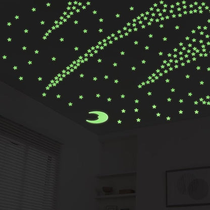 Glow in The Dark Stars for Ceiling - 205PCS Stars & 1 Moon for Kids Bedroom, Baby Room Nursery - Safe, Removable & Reusable