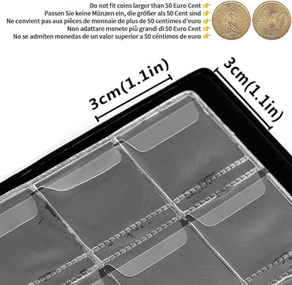Uncle Paul Coin Album Coin Holder Coin Collection Book for Penny/Nickel/Dime/One pound/20 Pence/10 Pence 120 Pockets CS3712