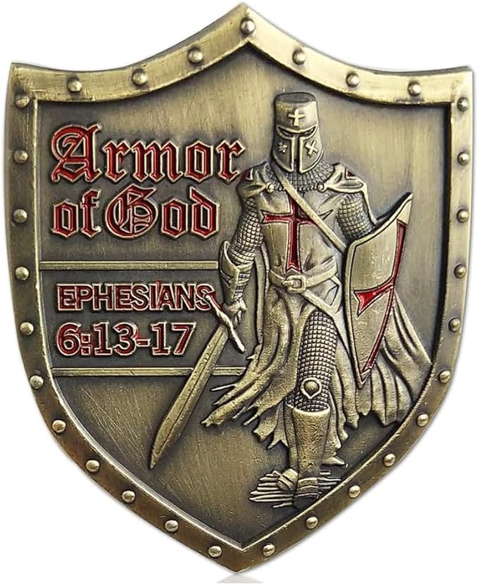 Put On The Whole Armor of God Challenge Coin Eph 6:13-17 3D Religious Collectible Coin (Single Coin)