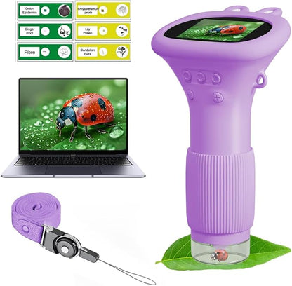 Kids Microscope Pocket Microscope -1000X Portable Microscope for Kid | Photo and Video Mini Microscopes | 2'' Digital Little Scientist Microscopes for 3-10 Age Years Old Boys Girls Toys Gifts